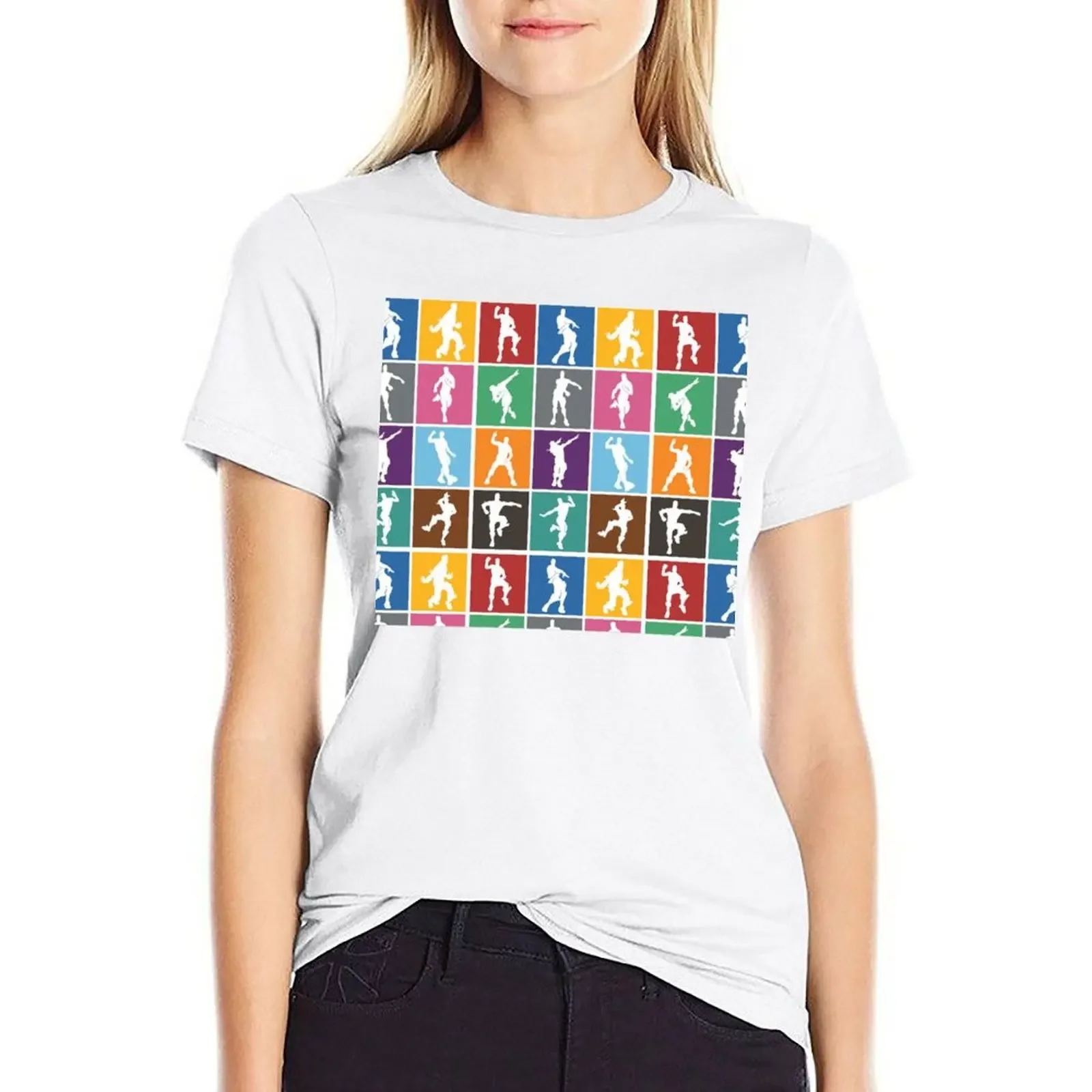 Battle Royale Victory Dance Rainbow lattice Funny T-shirt vintage clothes Blouse t shirts for Women