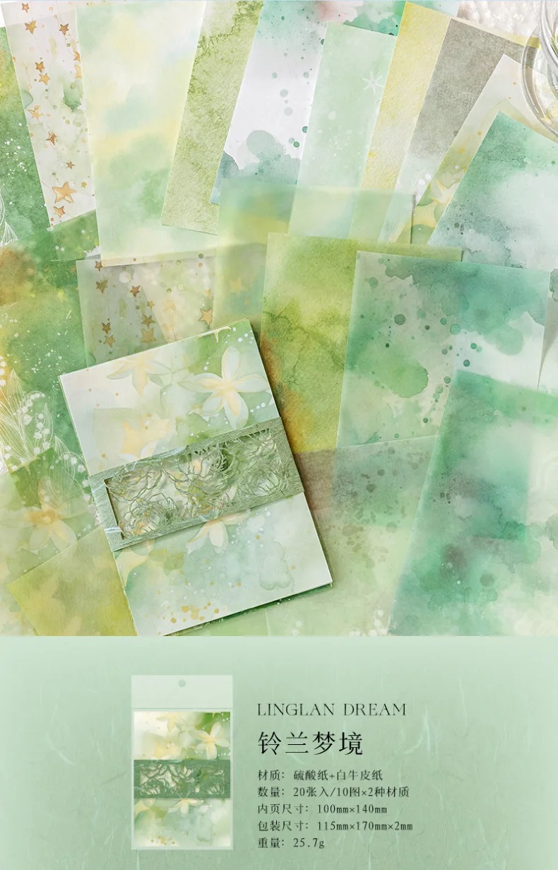20 Stück/Lot Vintage bunte Ombre-Dekorpapiere, für Handarbeiten und Scrapbook-Dekoration – Detail 10