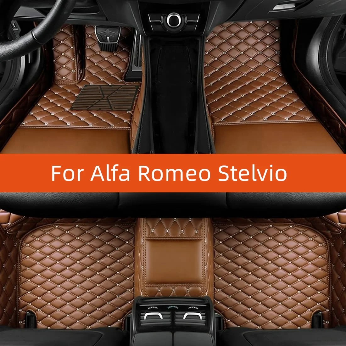 

Custom Leather Car Floor Mat For Alfa Romeo Stelvio 2021 2020 2019 2018 2017 Car Mat Interior Accessories multicolor