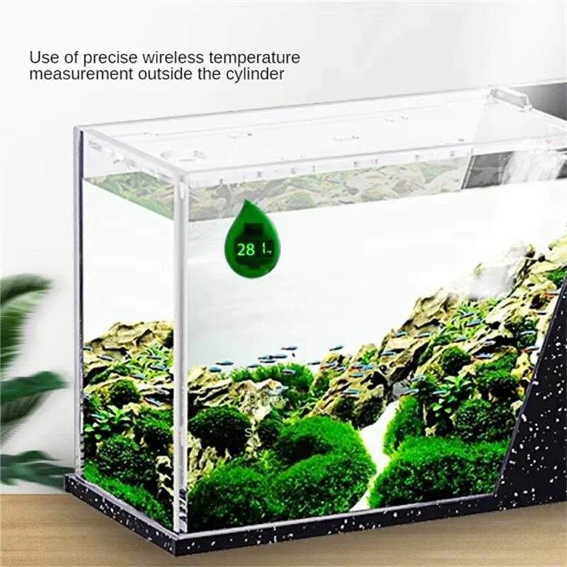 【جديد】ميزان حرارة ذاتي اللصق لحوض السمك LCD، موازين حرارة صغيرة لخزان الأسماك الرقمي، تبديل مجاني ℃ / ℉ مقياس درجة الحرارة 0-90 ℃