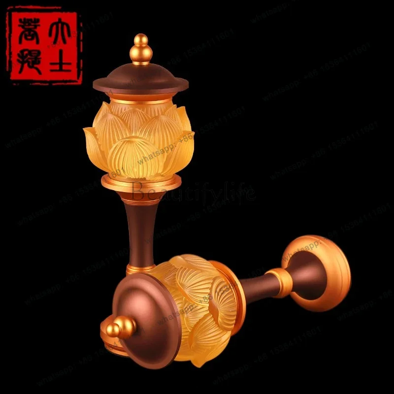 zj Offering Buddha glazed lotus led offering Buddha Changming Lotus Palace lighting ornament
