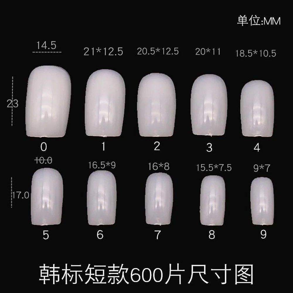 600 sztuk/paczka kwadratowy sztuczny palec u nogi akrylowy żel UV pod paznokieć sztuczne paznokcie sztuczne pełne tipsy DIY Pedicure francuskie końcówki