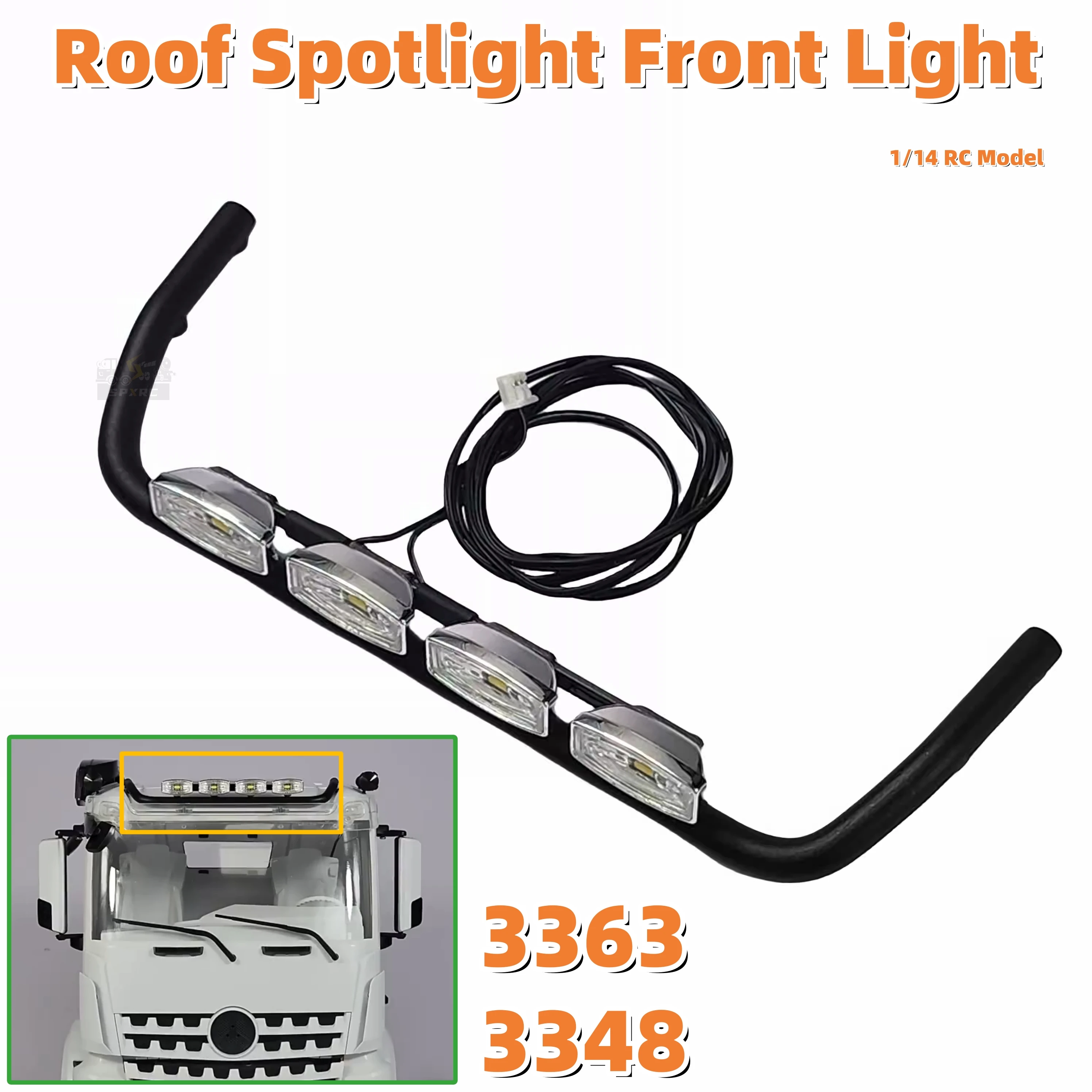 

Передний светодиодный прожектор на крыше, обновленный для 1/14 Tamiya RC Benz 3363 3348 1851 5638, детали игрушечной лампы с дистанционным управлением