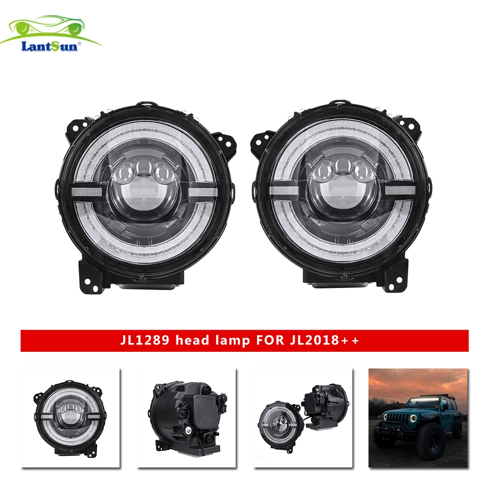 LED Sunlight Headlight Headlamp 9 Inch 1 Pair for Jeep wrangler JL 2018-2023 LANTSUN JL1289