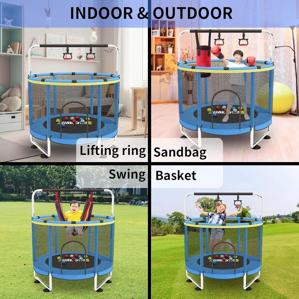 Trampolina fitness dla dorosłych - 40'/48' 150 kg Składana trampolina do ćwiczeń z regulowanym piankowym uchwytem, cicha mini trampolina do ćwiczeń w pomieszczeniach