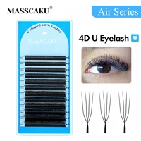 Nuevo diseño en forma de U 3D 4D Extensiones de pestañas 0,07 mm de espesor Hecho a mano Estilo U Volumen ruso Fans Pestanas Postizas de MASSCAKU