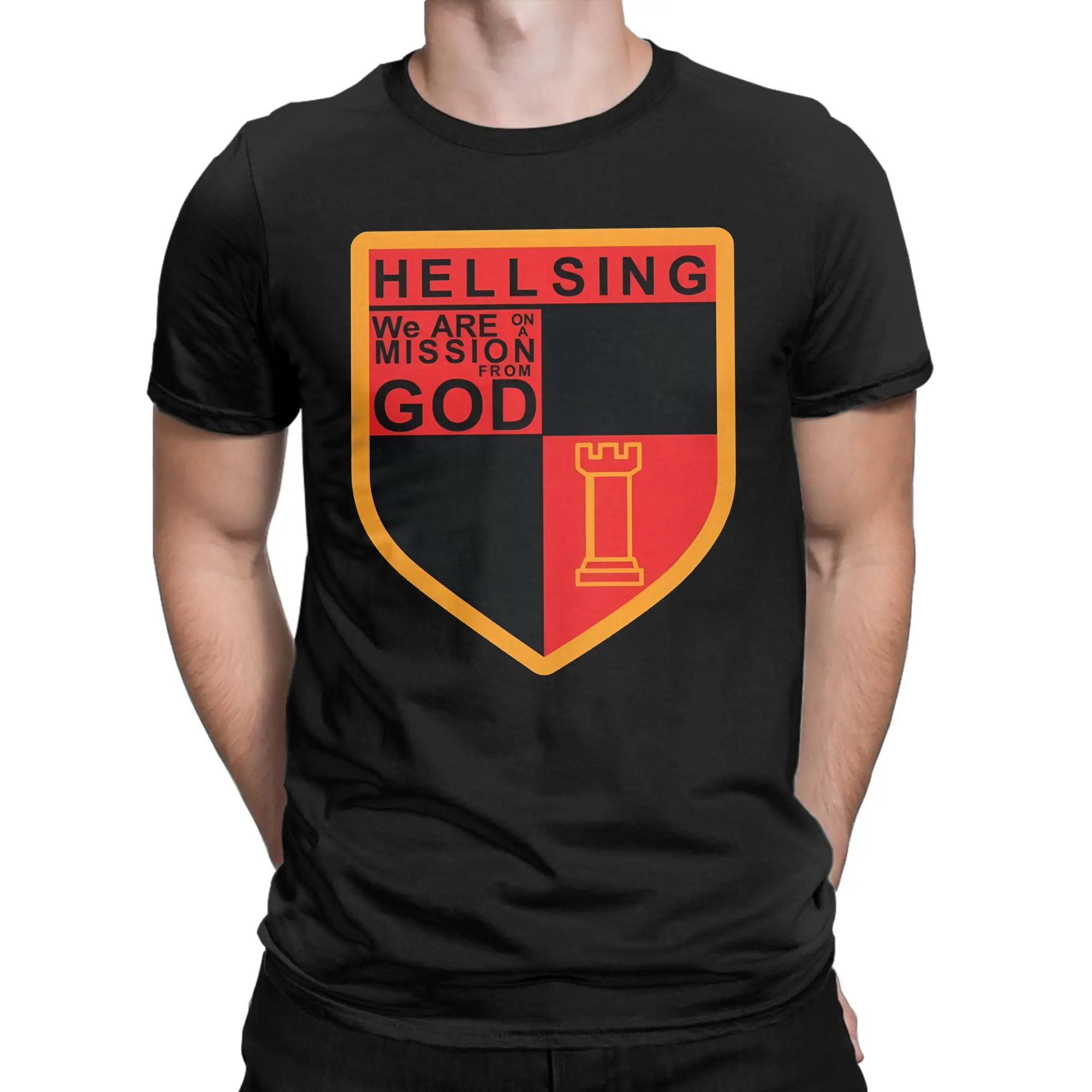 Vampire Hunt Blood Funny 100% Cotton T-Shirt Hellsing Tees Tops For Men
