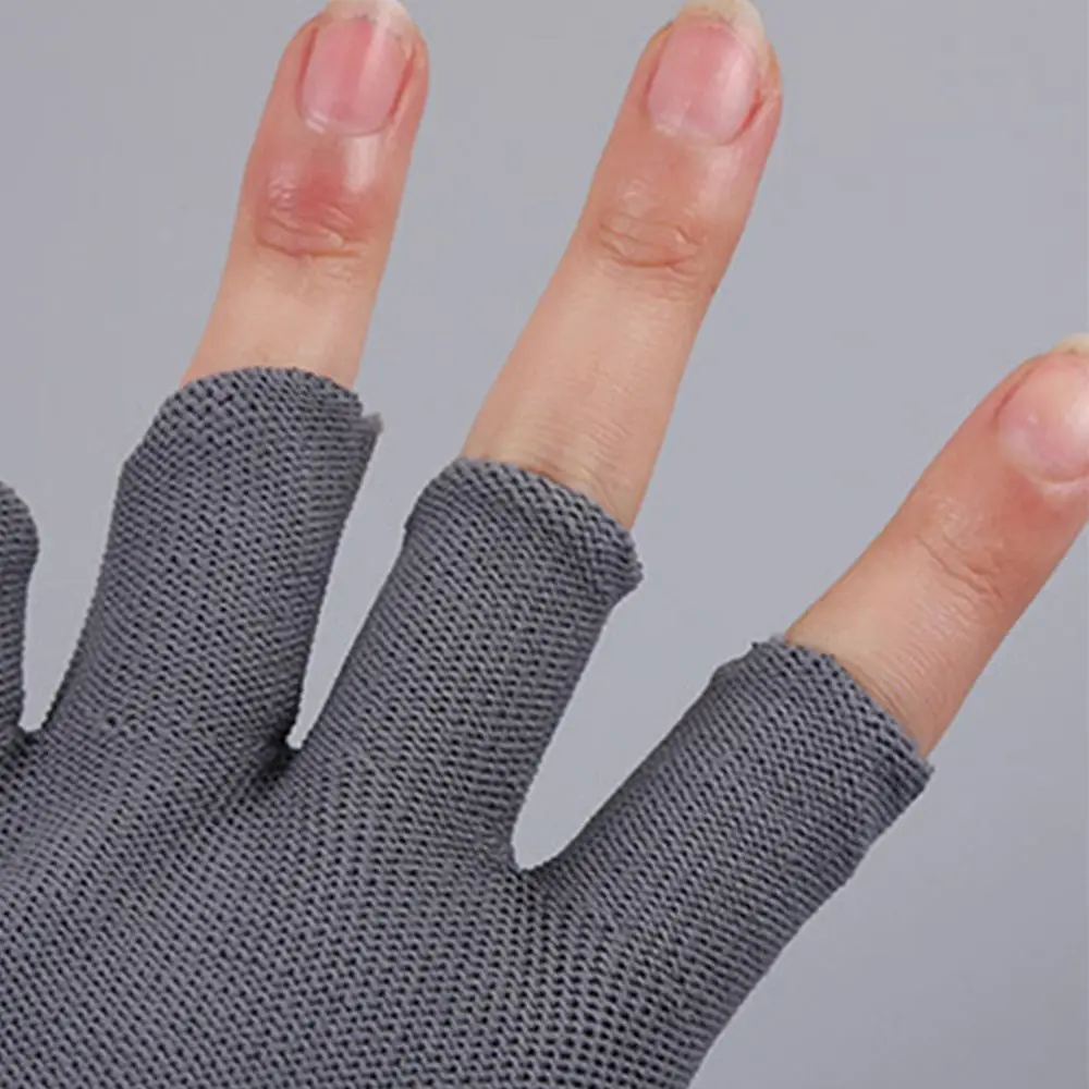 Guantes sin dedos a prueba de viento para ciclismo al aire libre, protección solar para pantalla táctil, manoplas antideslizantes, guantes de nailon de dos dedos para hombres