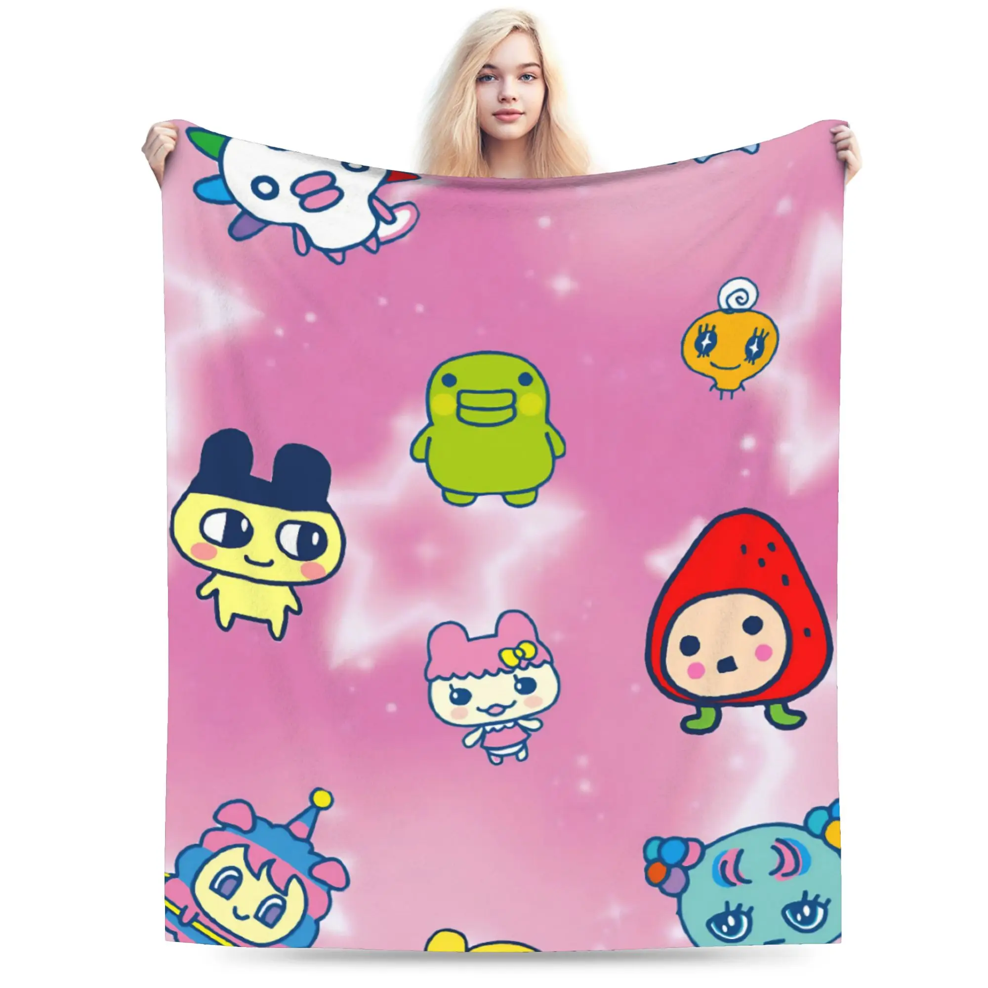 New Tamagotchis Cartoon Games Blanket Soft Fleece  Cozy Throw Blanket Machine Washable