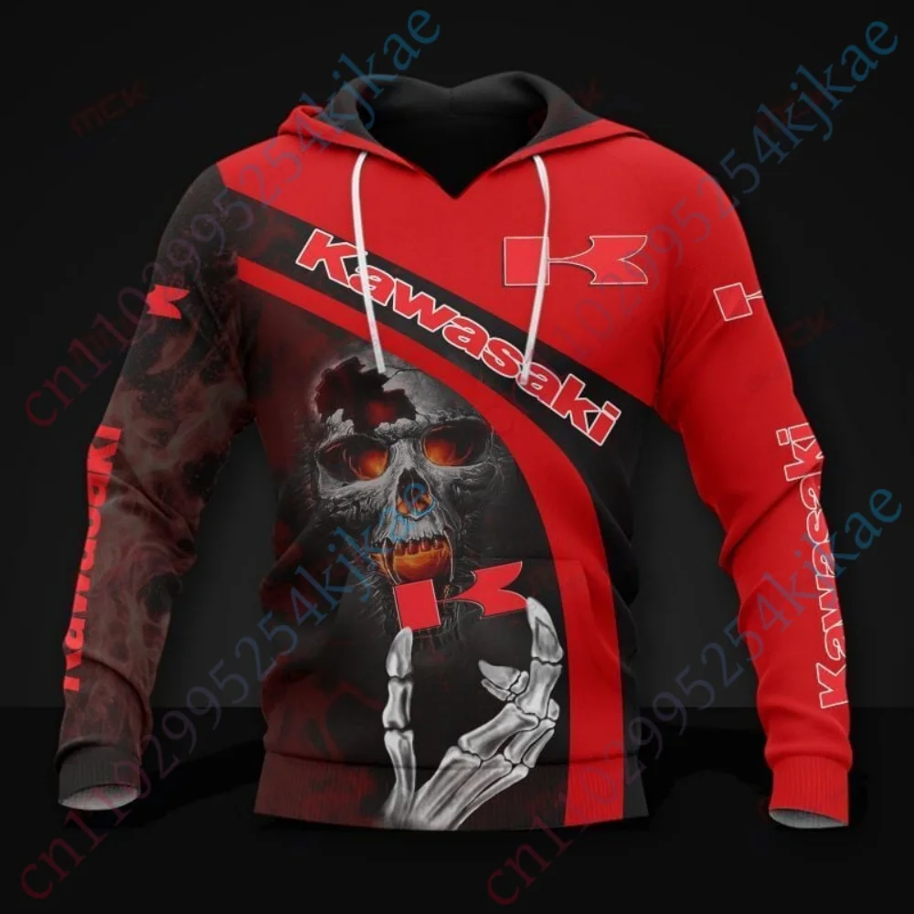 

Kawasaki Hooded Long sleeve For Men Clothing Harajuku Hooded sweatshirt Unisex 3D Printing Pullover Casual Sweatshirt Anime Top
