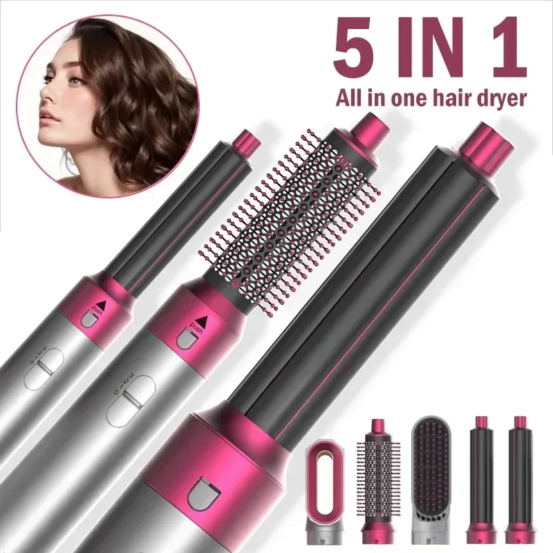 Professional 5 In 1 Hair Dryer High-Speed Curling lron Hot Air Comb Set Airwrap Hair Straightener Styling Tools