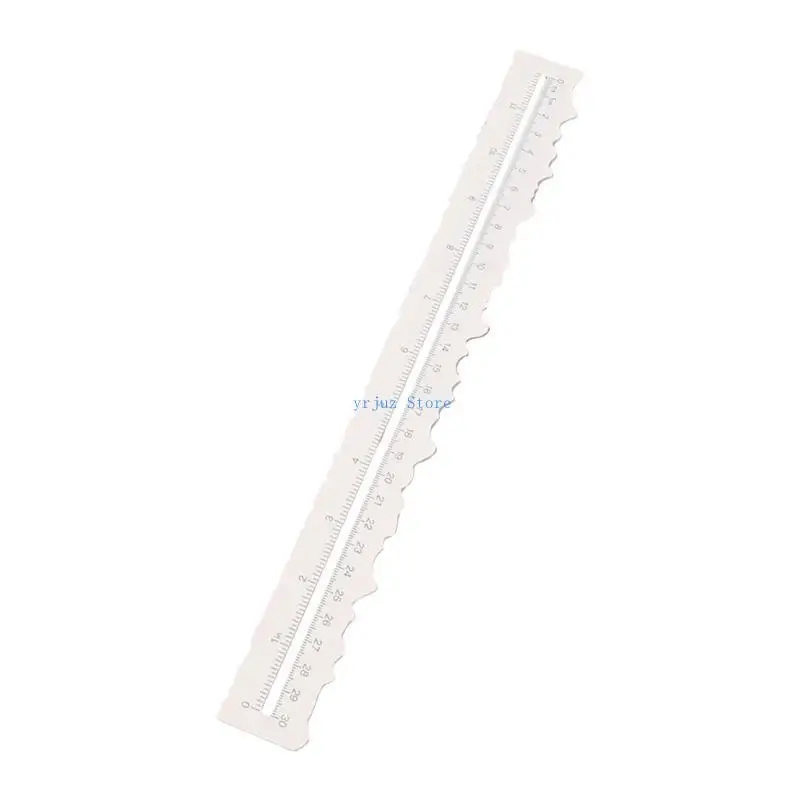 583D Metal Craft Ruler Wavy Line Jagged Irregular Edges 12Inch Measuring Drawing Tool