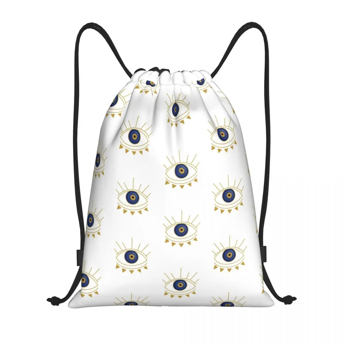 Mala com cordão Hamsa para homens e mulheres, mochila esportiva portátil, charme da sorte, mochilas de treinamento de amuleto, ouro, azul