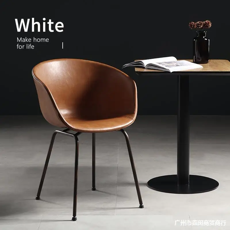 Nordic luxo jantar cadeira estilo industrial moderno e minimalista voltar cadeira de couro casa jantar cadeira café varanda