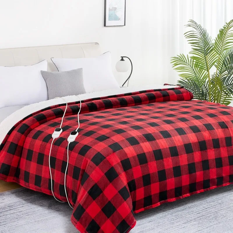 Electric Blanket Heated Queen Size - 84“x90“ Ultra Soft Cozy Flannel Heating Blanket with 10 Fast Heat Levels