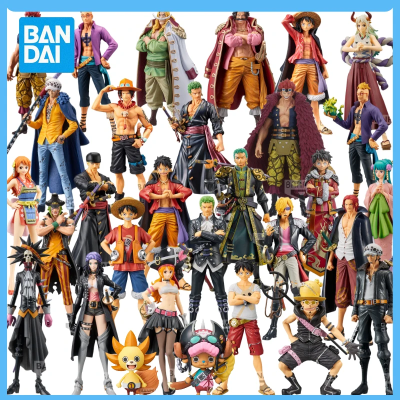 

Original Bandai One Piece Luffy Nami Roronoa Zoro Sanji Anime Figures Large Collection Collection Series PVC Toys For Kids Gift