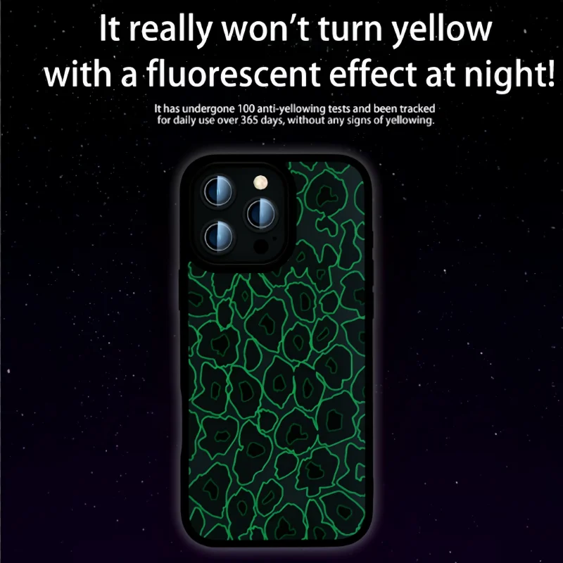 

HARUINO leopard print luminous color phone case for iPhone 16 15 14 13 12 ProMax anti fall fashionable protective case for women