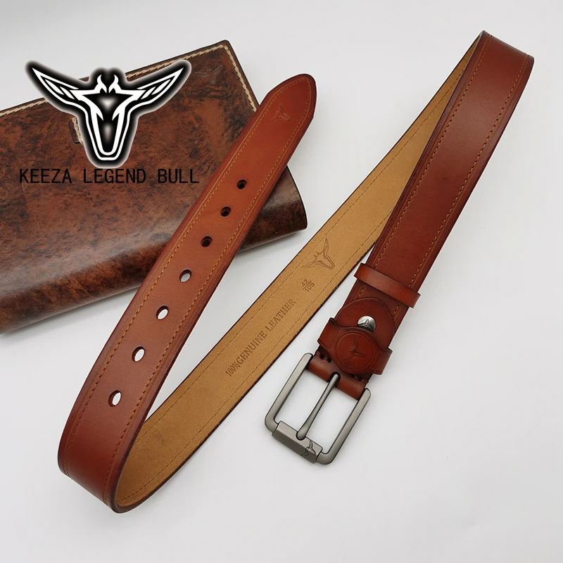 KEEZA LEGEND BULL Cáqui Camada Superior Cintos De Couro De Couro Para Homens Moda Design Luxuoso Fabricante Vendas Diretas