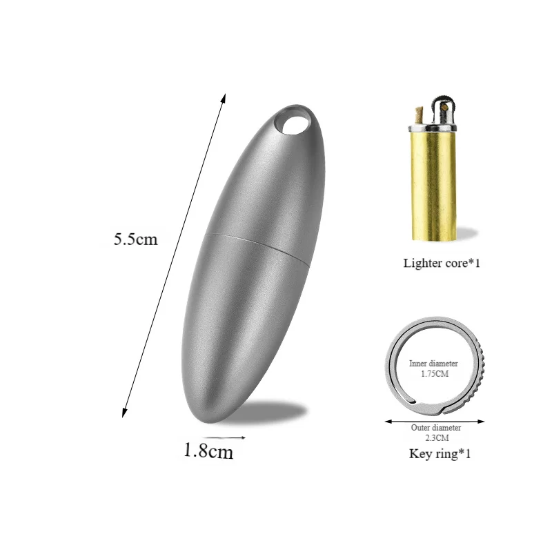 Mini Titanium Fuel Oil Lighter - Waterproof & Moisture-Proof EDC Tool with Sealed Compartment for Medicine Storage