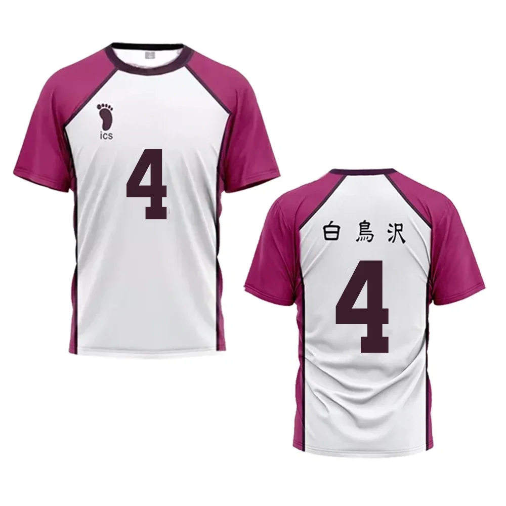 Haikyuu Jersey Japanese Anime Cosplay Tops Shiratorizawa Academy Volleyball Unif  Loose Sports T Shirtp