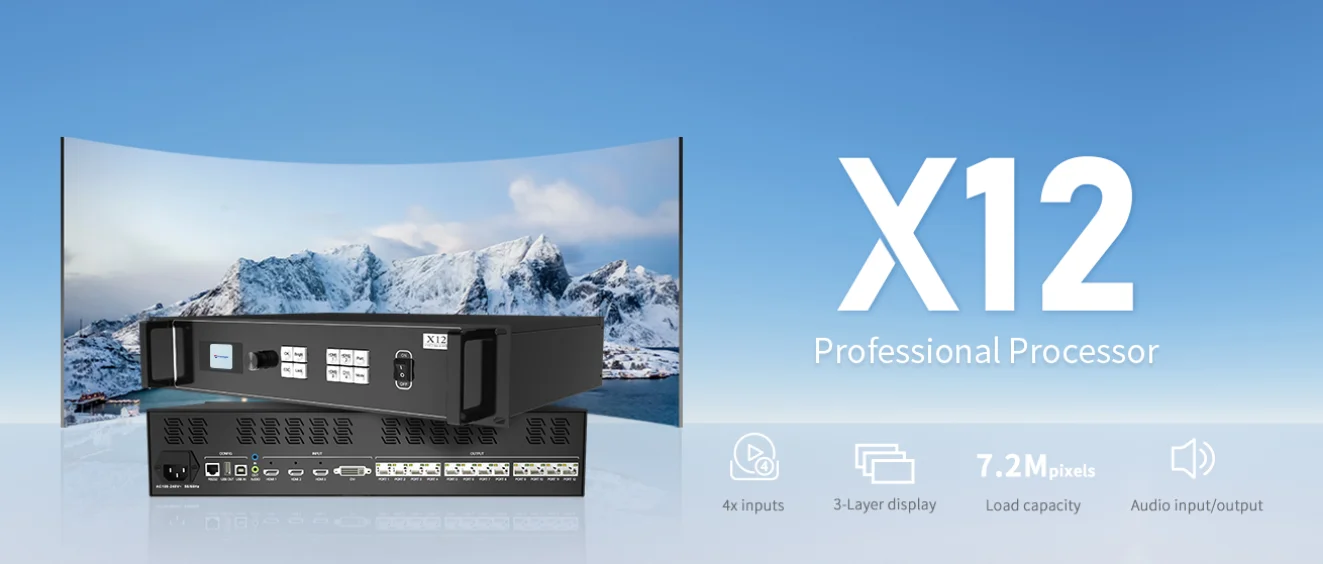 Colorlight X12 led professional processor load 7.2 million,8192X4096; Supports 3 screen zooming COLORLIGHT