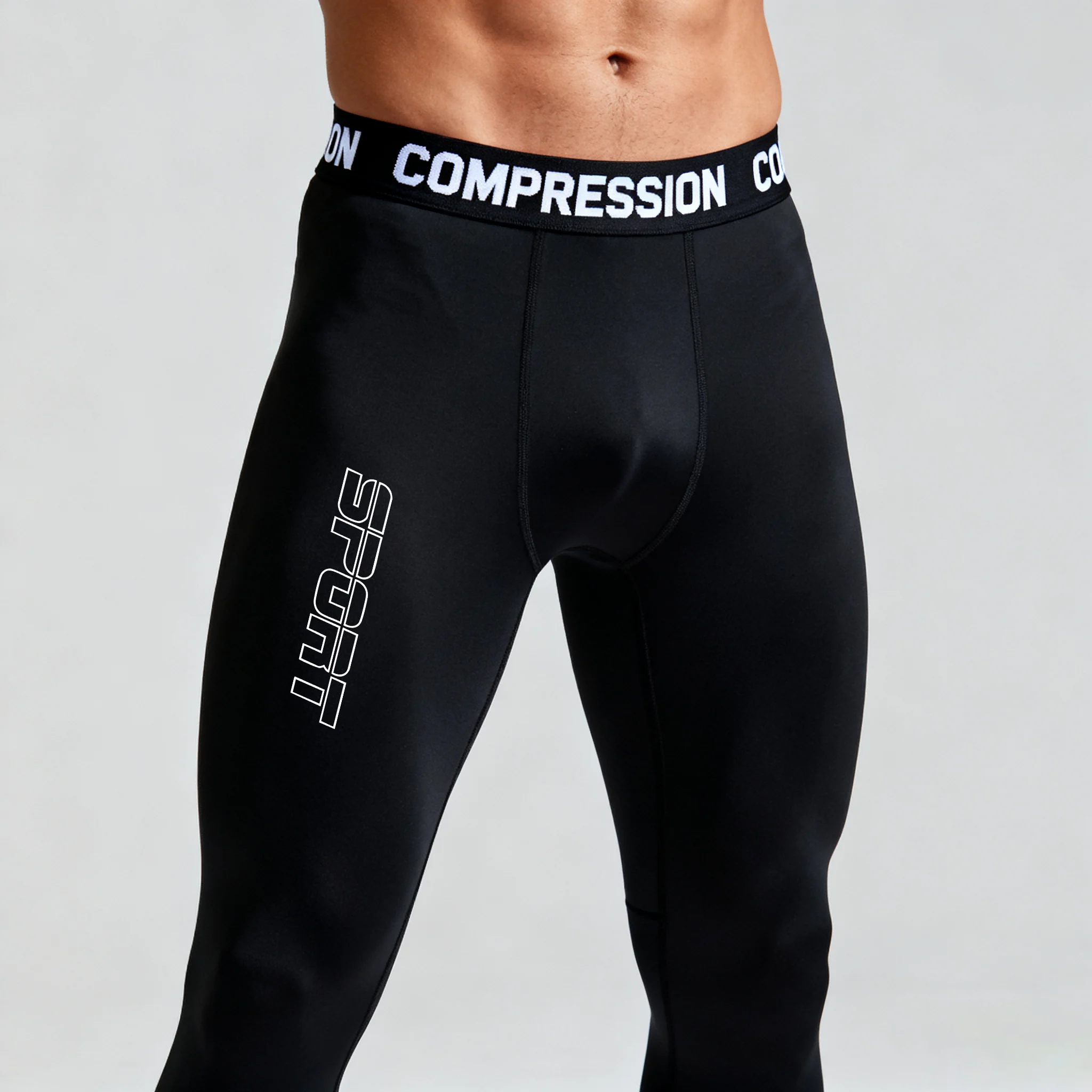 

Men's Training Gym Basketball Compression Pants High Elastic Quick Dry Leggings Workout Base Layer
