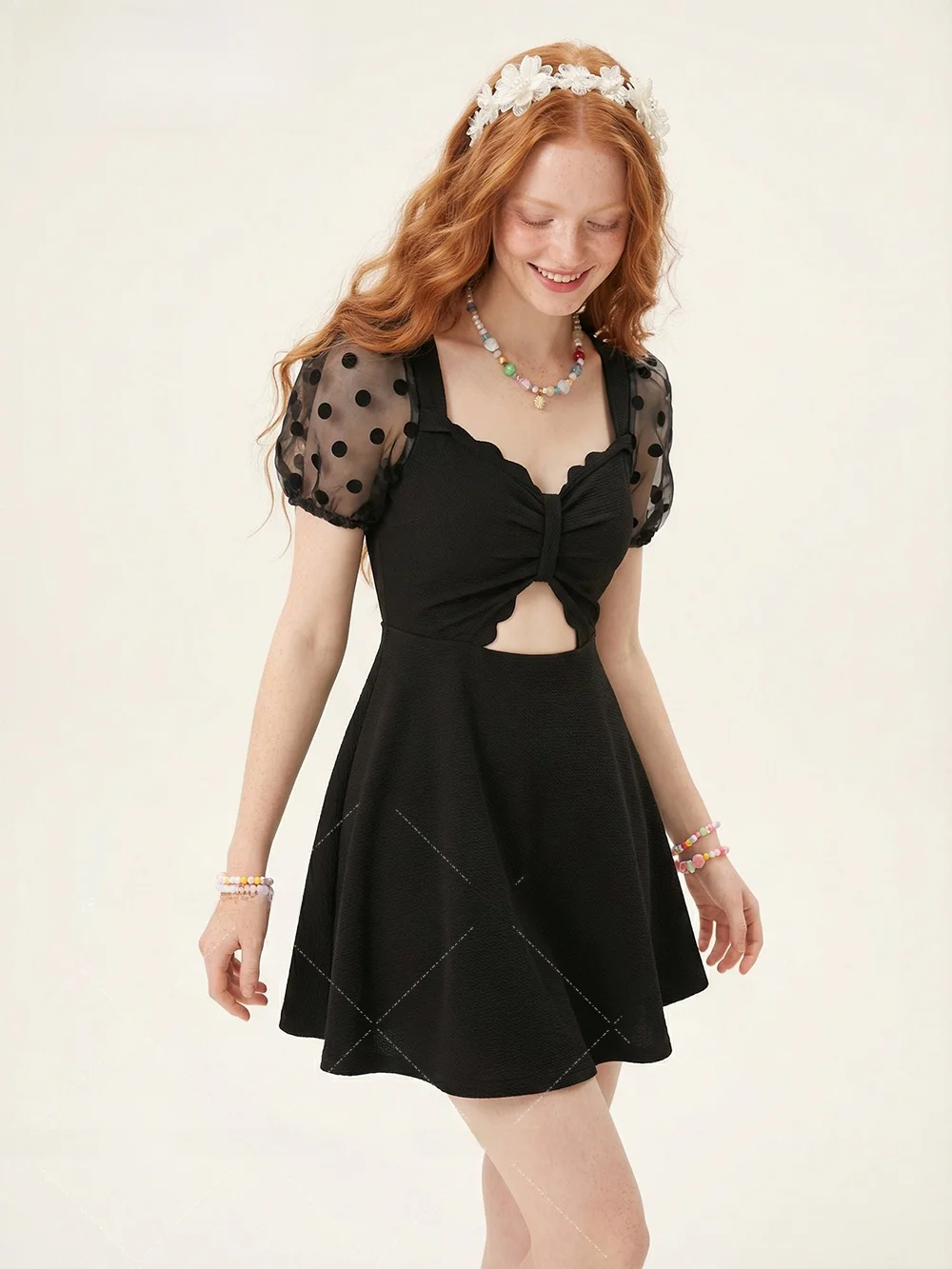 

Stunning One-Piece Ladies Swimsuit Thermal Spring Bathing Suit Slimming Concealing Beautiful Casual V-Ne Polyester Spandex