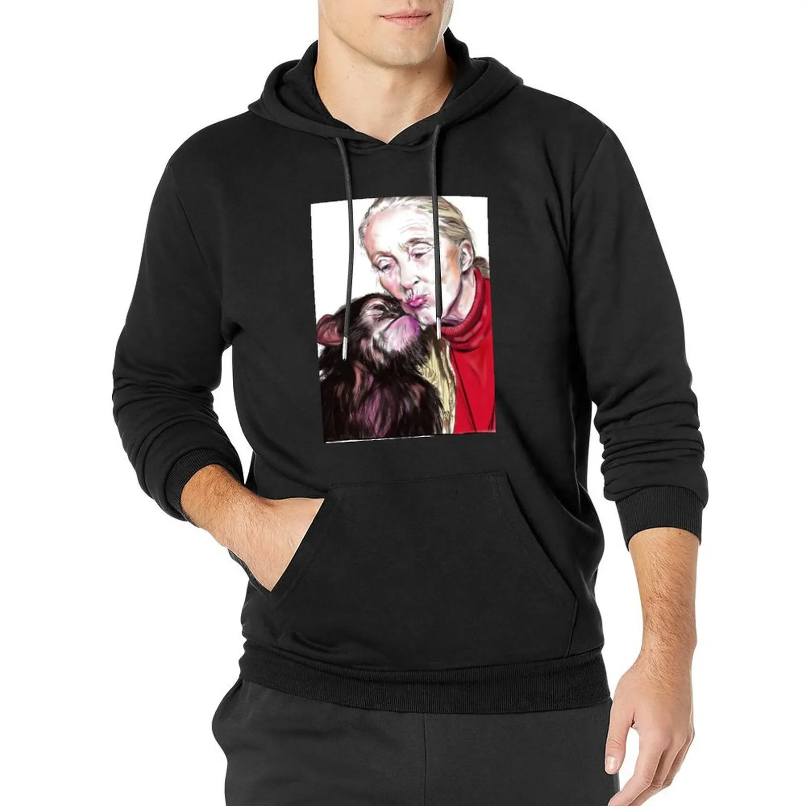 

Jane Goodall - Chimp Kissies Pullover Hoodie male clothes anime clothes pullover hoodies