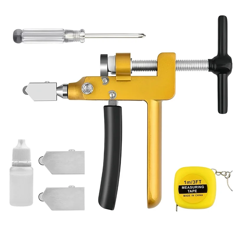 

A41I Heavy-Duty 3-In-1 Glass & Tile Cutter With Premium Alloy Cutting Wheel And Rubber Pad For Safety