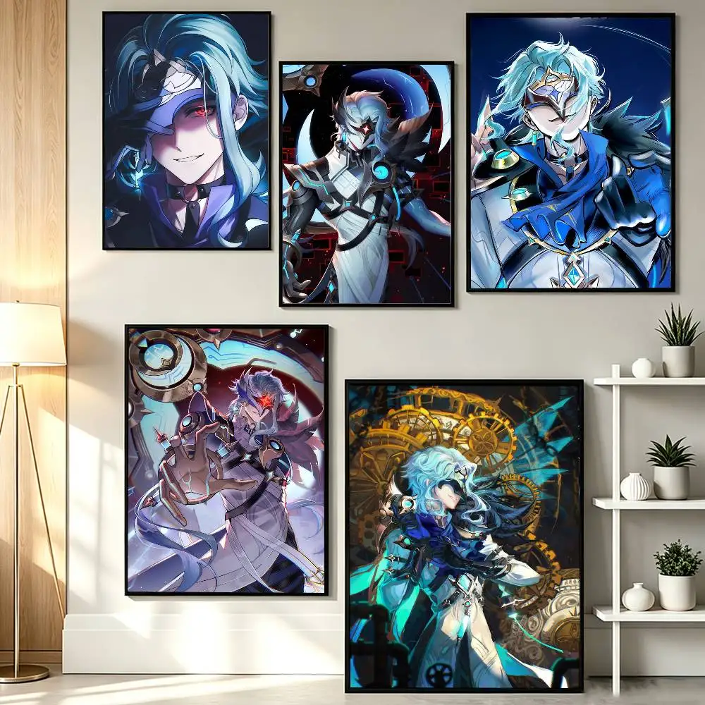 Mysterious Doctor Genshin D-Dottore Poster HD Self Adhesive Waterproof Wall Art Ideal for Home Office Dorm Gift