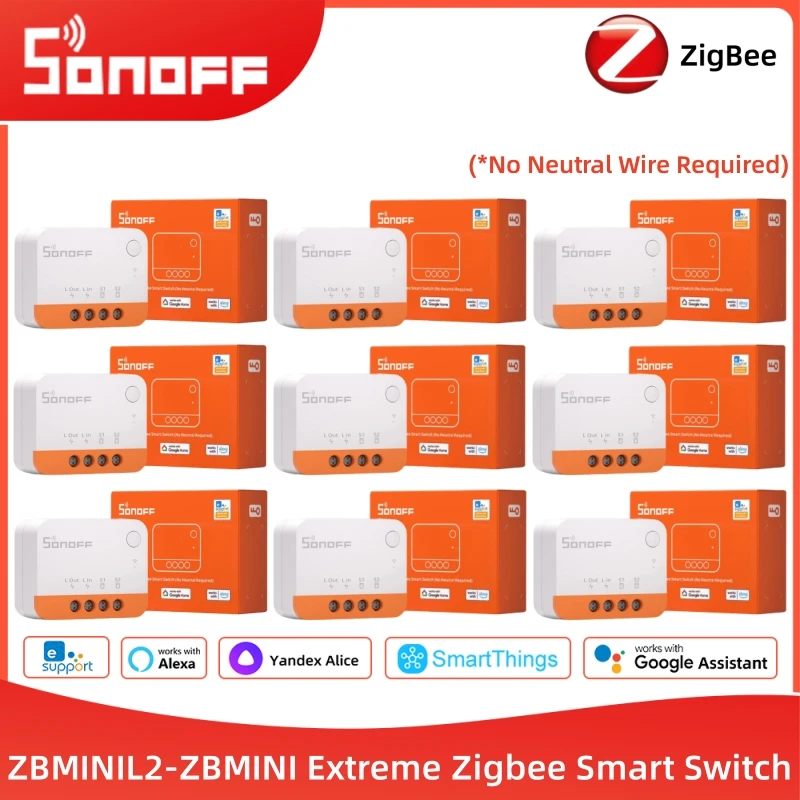

SONOFF ZBMINI-L2 Extreme Zigbee Smart Switch Нейтральный провод Не требуется Двустороннее управление Работа с Alexa Home Assistant Smartthings