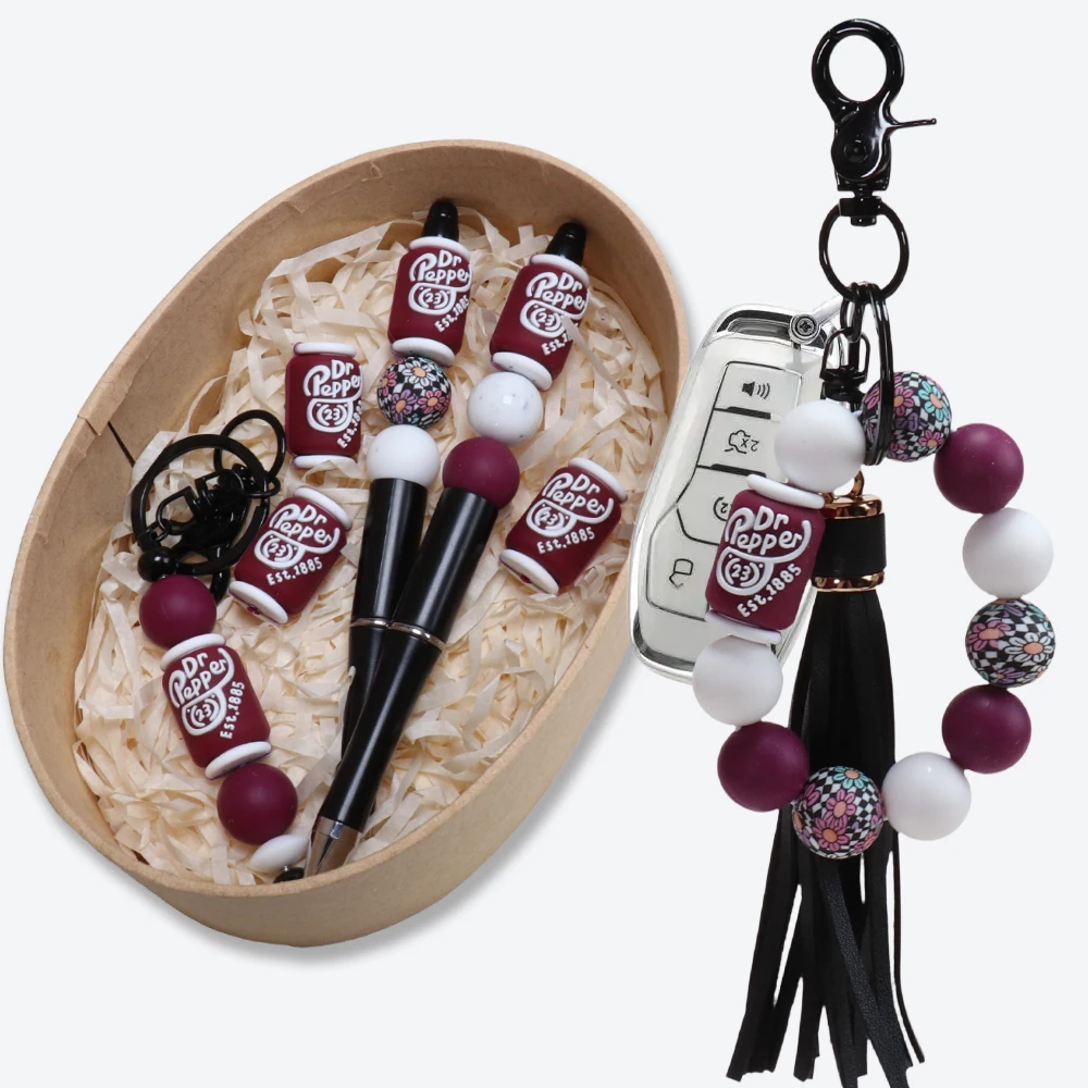 6 قطعة ثلاثية الأبعاد سيليكون الخرز شرب زجاجات شكل سيليكون البؤري الخرز لصنع المجوهرات سوار المفاتيح لوازم الحرفية