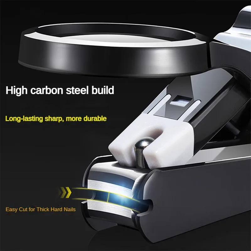 1 lente d'ingrandimento per tagliaunghie per strumenti per la cura dei piedi, antispruzzo per adulti più grandi