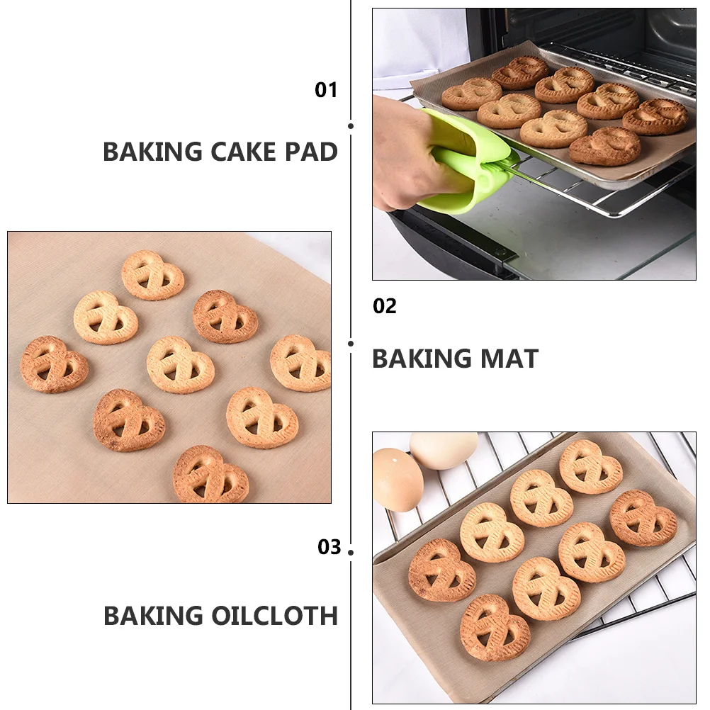 

2pcs Mat Non-Stick Reusable Silicone Baking Oilcloth Oven Liner Cookie Sheet Parchment Baking Tray Cloth Cooking Tool Kitchen