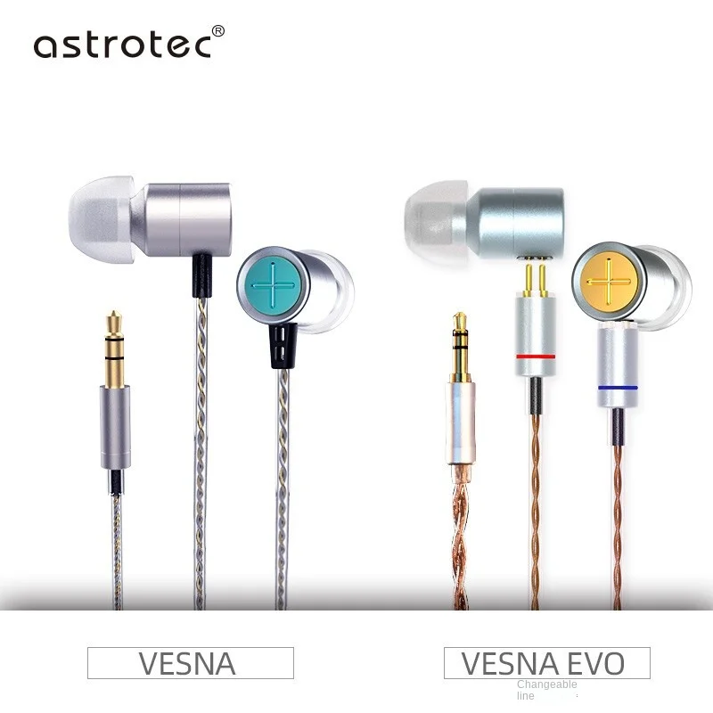 Astrotec Vesna و EVO في سماعة الأذن ، سماعات رأس موسيقية سلكية معدنية HiFi صغيرة ، سماعة رأس ستيريو Dj Audiophile