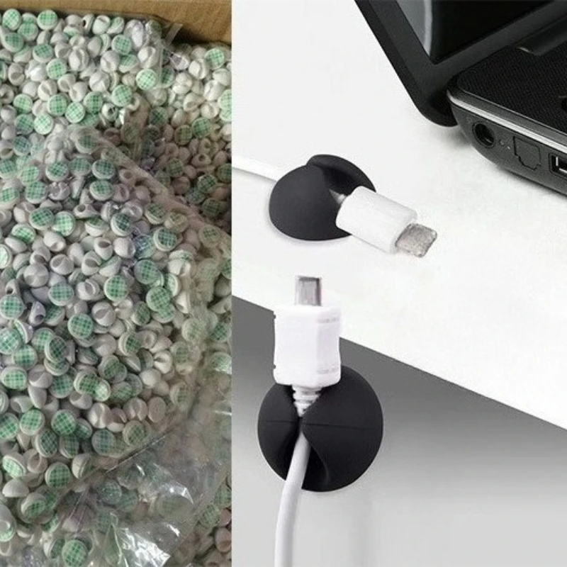 

5/10pcs Small Size TPR Cable Clips Mini Desktop Self-Adhesive Wire Holder for USB Charging Cord and Data Cable Management