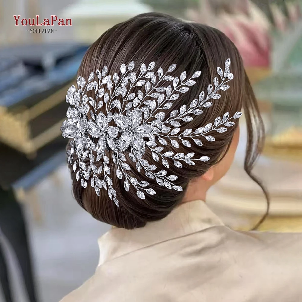 YouLaPan Bride Trendy Rhinestone Headband Wedding Tiara Shiny Ladies Hair Accessories Handmade Headpiece Holiday Gifts HP852