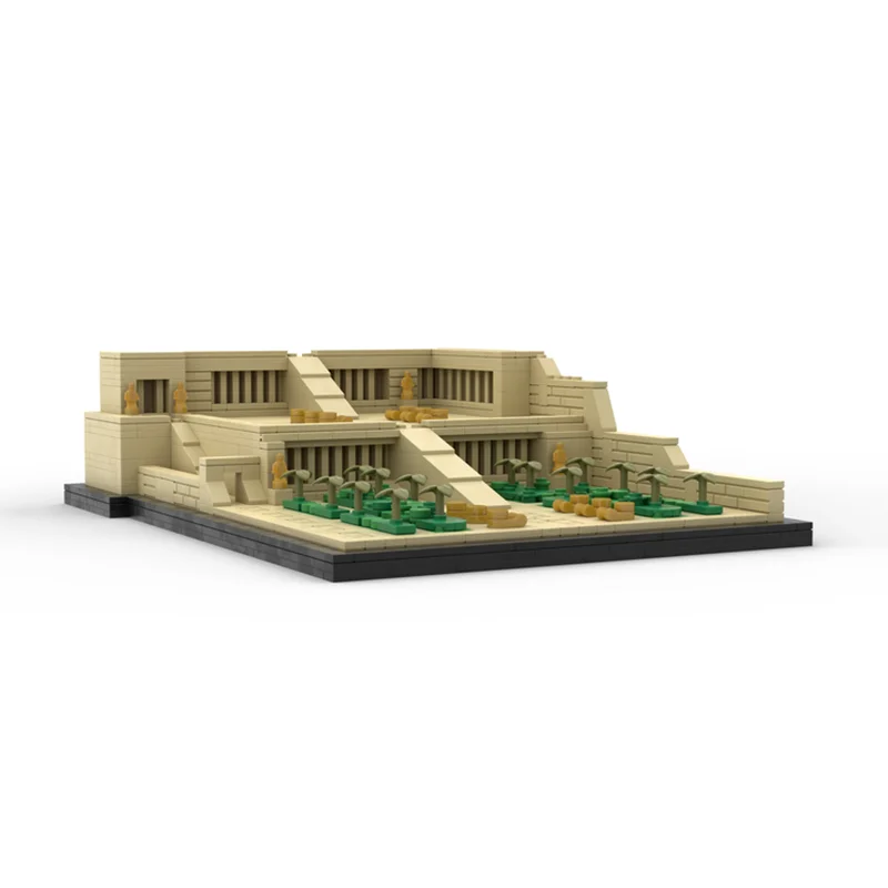 928PCS MOC Temple of Hatshepsut Egyptian Pharaoh Classic Architecture Building Blocks Model Toy Brick Children\'s Holiday Gifts