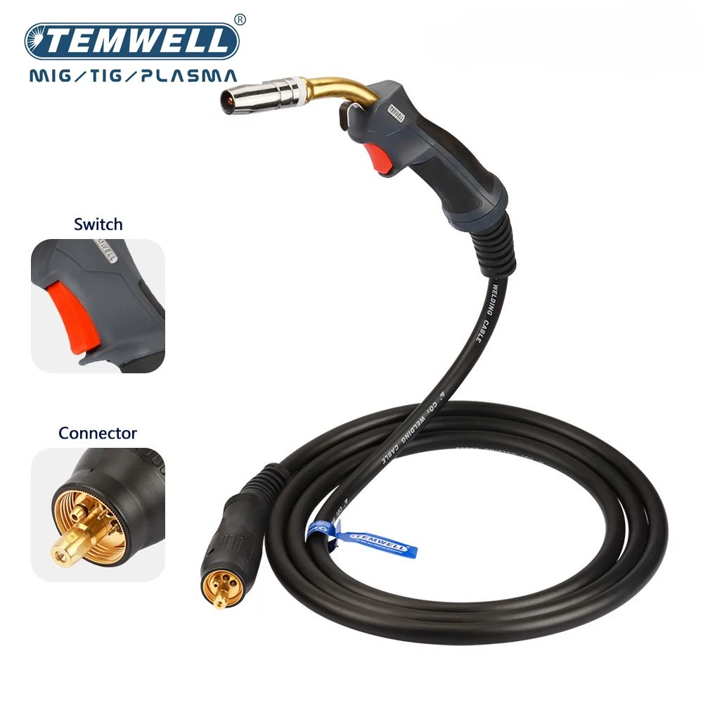 TEMWELL High quality 25AK Gas Shielded Welding Torch Mig 3M 9.84Ft Co2 Air Cooled Welding Torchset Welding Torch