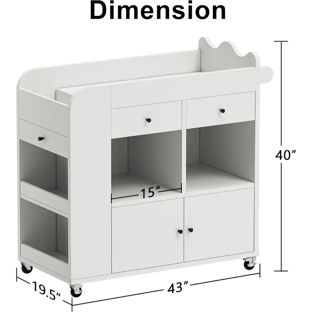 3 أدراج مع 4 صناديق دوارة مفتوحة بعجلات #2