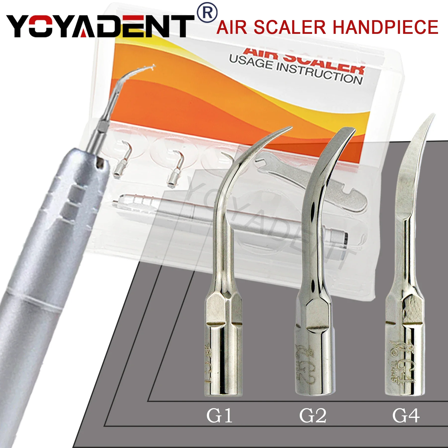 Dental Ultrasonic Air Scaler Handpiece With 3 Tips Scaling 2/4Holes NSK Style For Removal Calculus Dentistry Tools