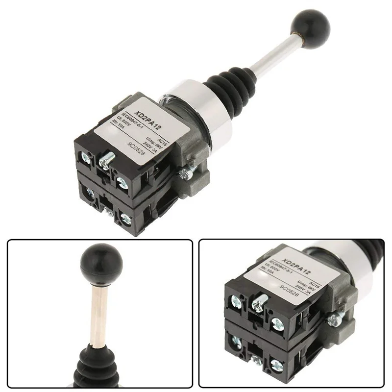 

【Price-Drop!】5X Joystick Switch XD2PA12 AC3000V Cross Switch Double Self-Locking Switch 2 Single Lever Switches