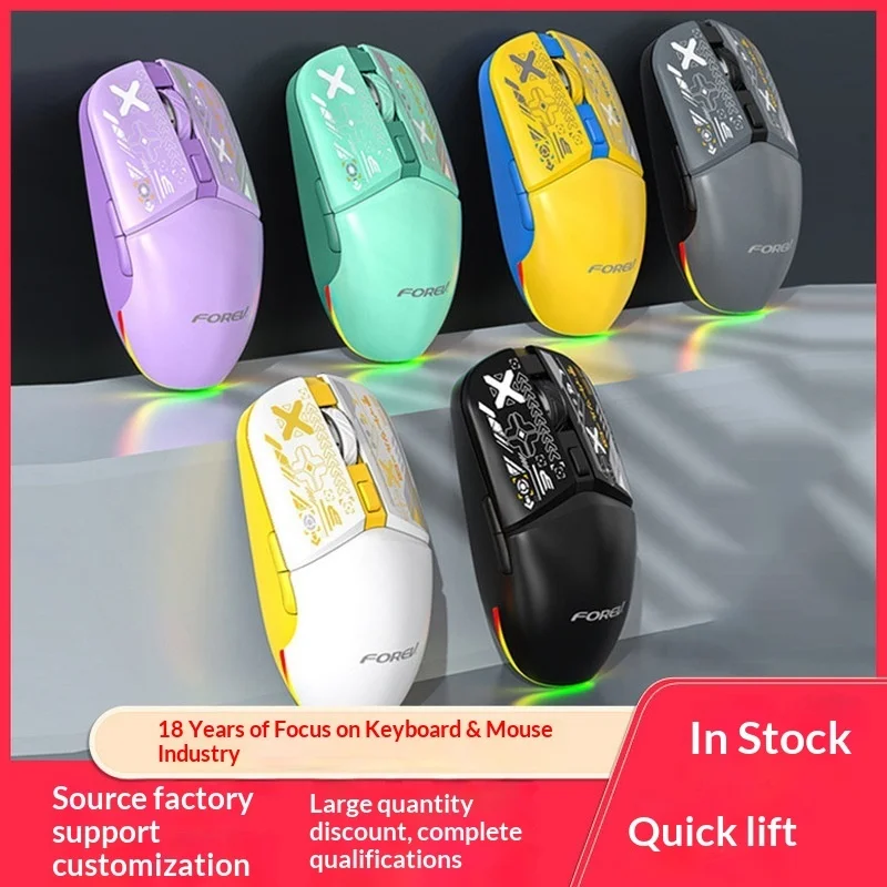 Qh210 Transparent Silent Wireless Bluetooth Mouse Rechargeable Dual Mode Rgb Ergonomic Mouse For Office Gaming Laptop Pc Users