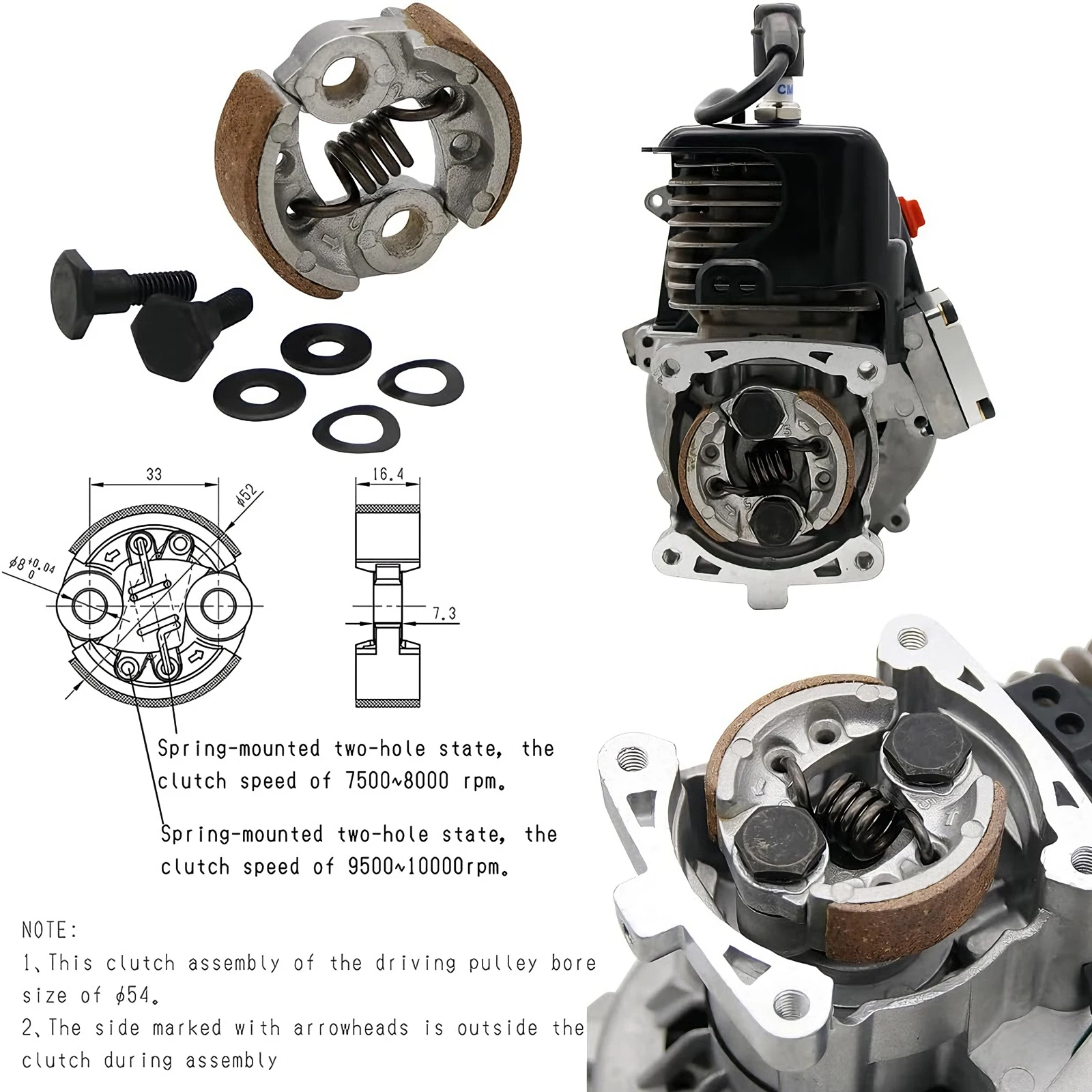 TSRW 6000 ~ 10000 RPM Kit Frizione per Auto RC 23CC-71CC Motore per 1/5 HPI ROFUN ROVAN KM Baja Losi 5ive T FG GoPed RedCat Rc Parti