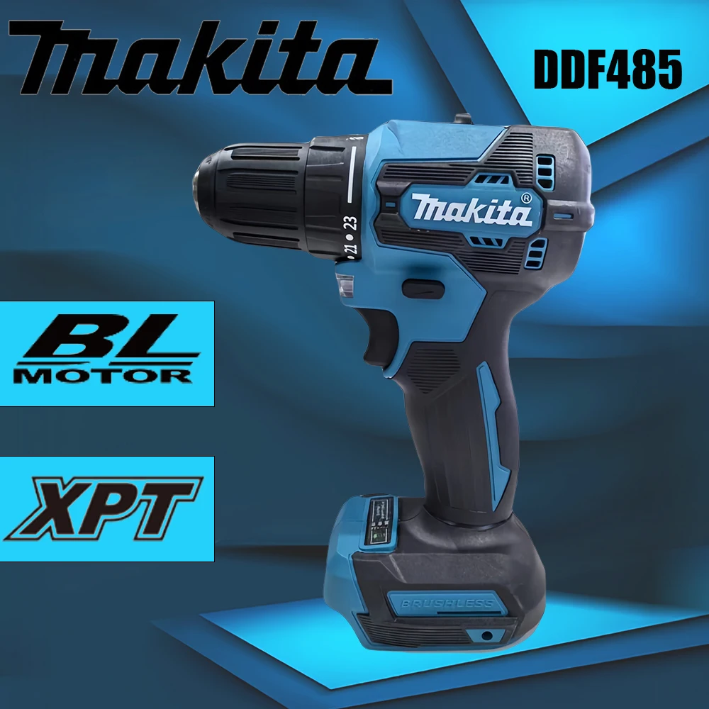 

Makita инструменты DDF485 10 мм беспроводные дрели компактный беспроводной инструмент Отвертка ударная перезаряжаемая бесщеточная электрическая дрель