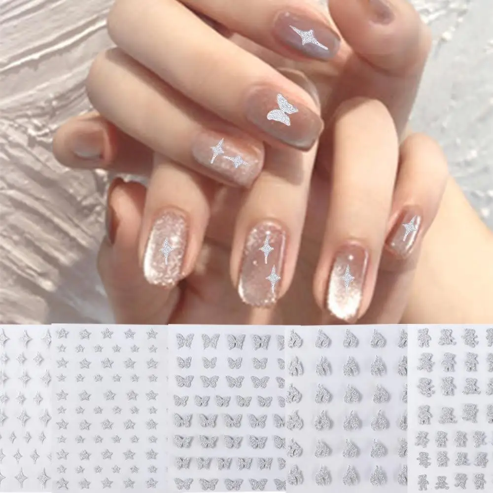 

Korean Nail Art Decorations Love Star Nail Sticker Butterfly Bear Flame Nail Sticker Adhesive DIY Nail Decals