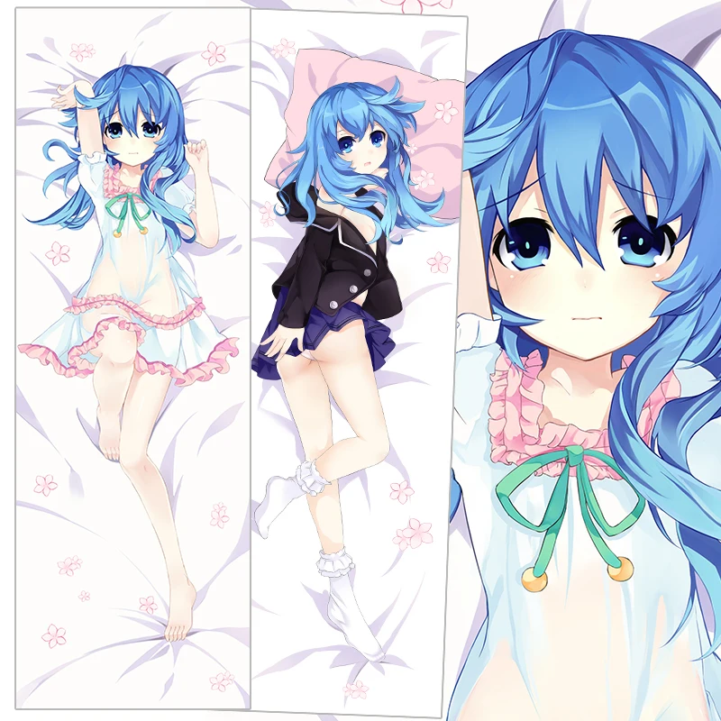 Funda de peluche Dakimakura Sexy Tokisaki Kurumi Kotori Itsuka con cita de Anime en vivo, almohada Otaku japonesa BMZP