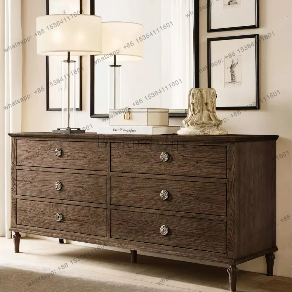 XX. American country solid wood living room wall drawer storage cabinet small apartment bedroom locker
