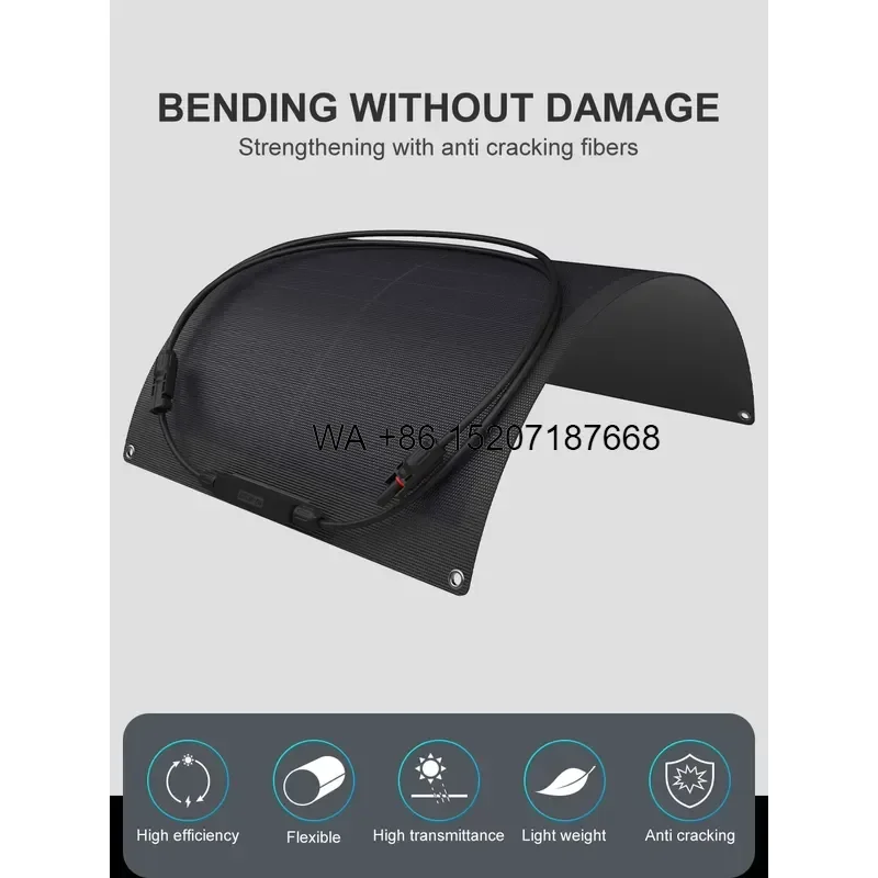 Wmwmnu for SUNSUN 300W Flexible Solar Panel 23% Efficiency Windproof Rainproof Outdoor Garden Courtyard Independent