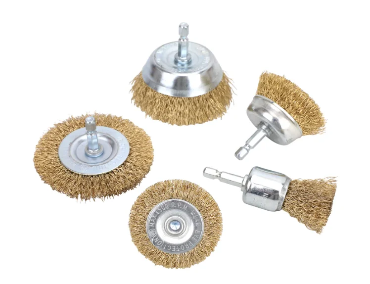 5-Piece Wire Brush for Drill with 1/4-Inch  Arbor for Cleaning Rust, Stripping and Drill Attachment